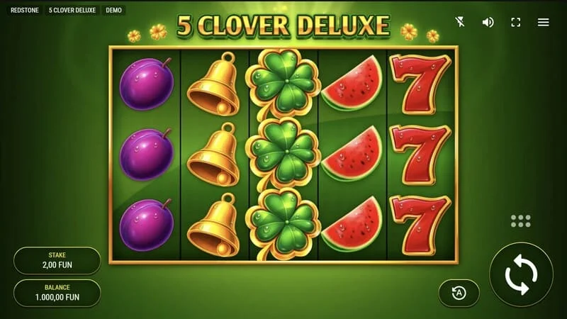 5 Clover Deluxe – igralni zaslon
